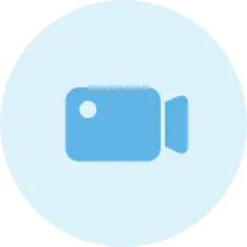 ビデオ会議やオンラインミーティングを表すカメラのアイコン